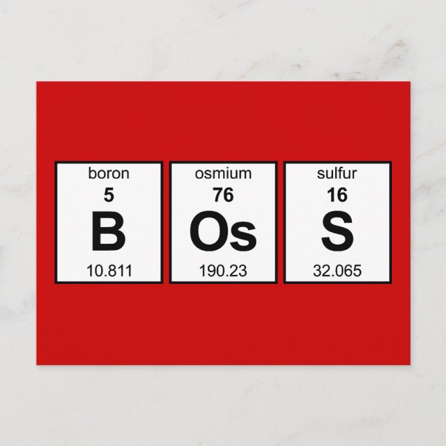 BOsS Periodische Tabelle Postkarte (Vorderseite)
