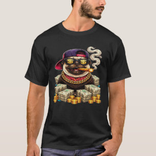 Boss Pug – Bling Pug mit Bargeld und Zigarre" T-Shirt