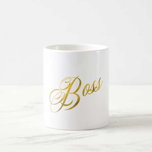 Boss Quote Imitat Gold Foil Metallische Stärke Kaffeetasse (Mittel)