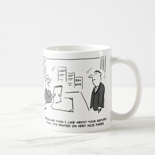 Boss sagt, ein Bericht sei auf dem Papier von Nizz Kaffeetasse (Rechts)