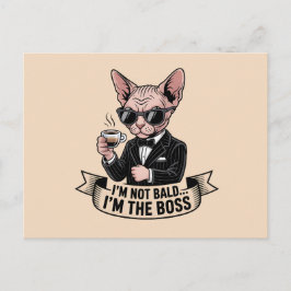 Boss Sphynx Cat Coffee Illustration Postkarte