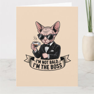 Boss Sphynx-Katze Kaffee Illustration Karte