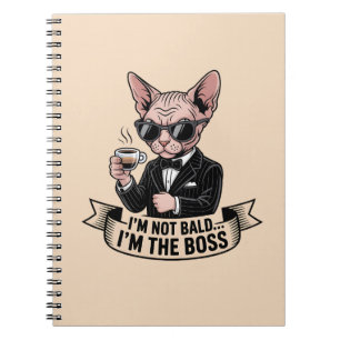 Boss Sphynx-Katze Kaffee Illustration Notizblock