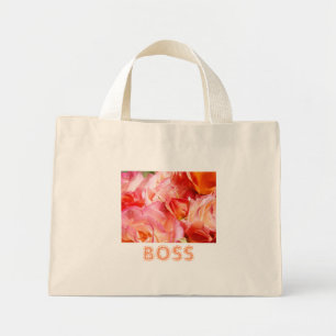 BOSS-Tragetaschen Pink Orange Rosen Florale Chefs Mini Stoffbeutel