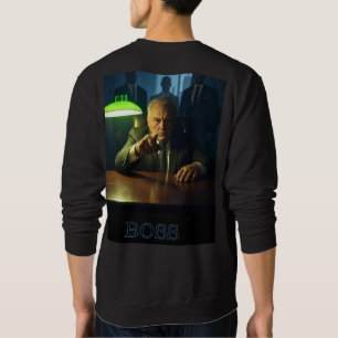 Boss w text men schwarzes Sweatshirt zurück