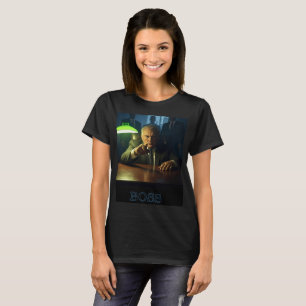 Boss w text women, schwarzer T - Shirt
