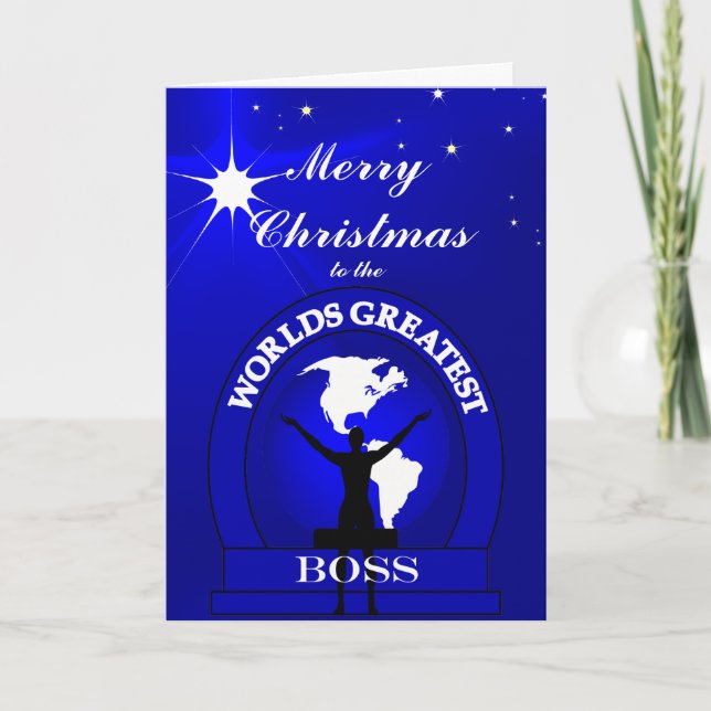 Boss Weltbeste Weihnachtsgrüße Feiertagskarte (Vorderseite)