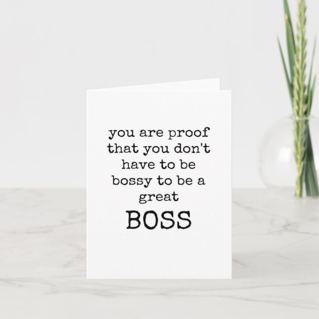 Boss Wertschätzung, Beste Boss Minimalistische typ Karte (Vorderseite)