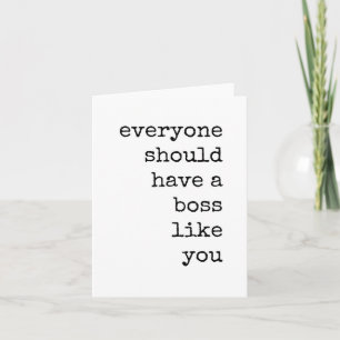 Boss Wertschätzung, Beste Boss Minimalistische typ Karte