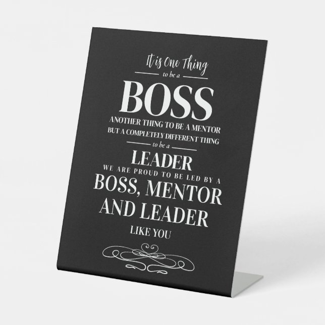 Boss Wertschätzung Woche Mentor, Leiter Sockelschild (Vorderseite)