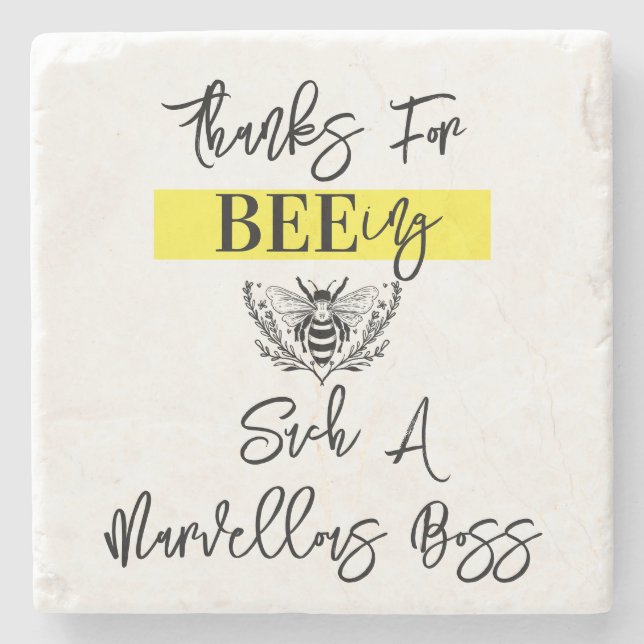 Boss Wertungswoche danke für die Bienenstockmaschi Steinuntersetzer (Vorderseite)