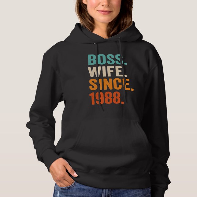Boss Wife Since 1988 35th wedding anniversary Hoodie (Vorderseite)