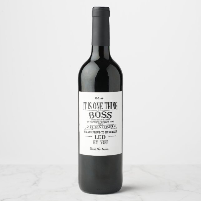Boss Wine étiquette Boss appréciation jour ou sema (Devant)