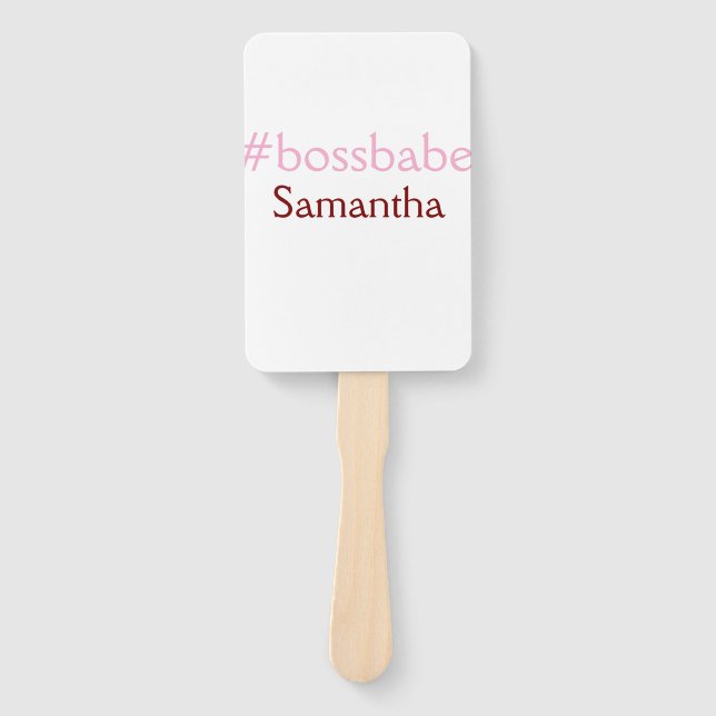 Bossbabe hashtag hellrosa hinzufügen Name Mädchen- Fächer (Vorderseite)