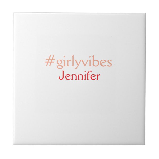 Bossbabe hashtag hellrosa hinzufügen Name Mädchen- Fliese (Vorderseite)