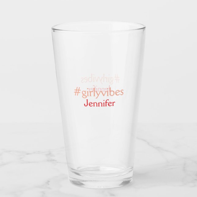 Bossbabe hashtag hellrosa hinzufügen Name Mädchen- Glas (Vorderseite)