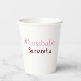 Bossbabe hashtag hellrosa hinzufügen Name Mädchen- Pappbecher