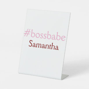Bossbabe hashtag hellrosa hinzufügen Name Mädchen- Sockelschild