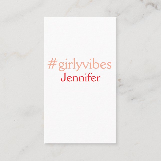 Bossbabe hashtag hellrosa hinzufügen Name Mädchen- Visitenkarte (Vorderseite)