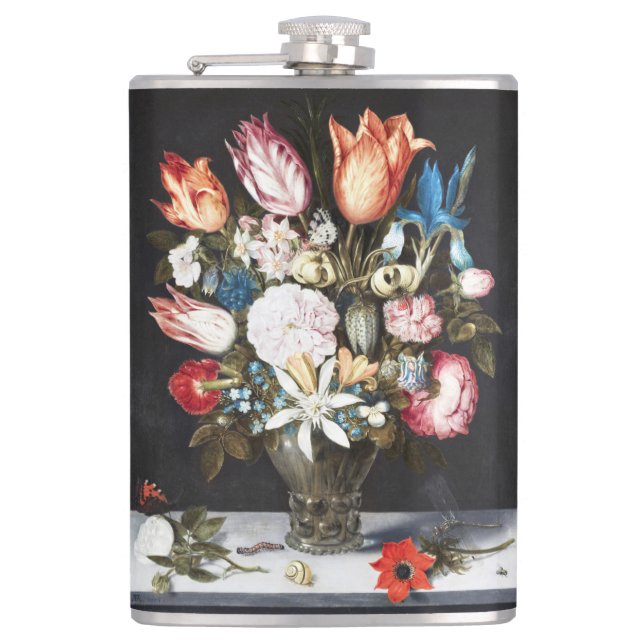 Bosschaert Blume im Glasbarock Flachmann (Vorderseite)