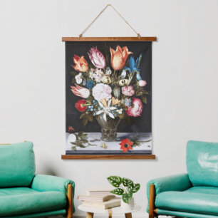 Bosschaert Blume im Glasbarock Wandteppich Mit Holzrahmen