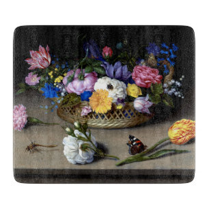 Bosschaert Blume Still Life Insekten Holländische  Schneidebrett