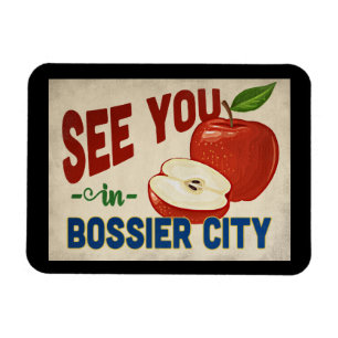 Bossier City Louisiana Apple - Vintage Travel Magnet