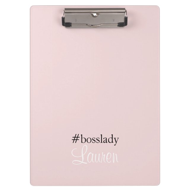 #Bosslady | Rosa | Kalligrafie | INDIVIDUELLE NAME Klemmbrett (Vorderseite)