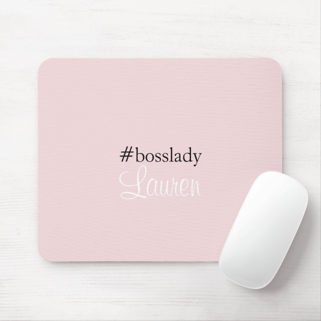 #Bosslady | Rosa | Kalligrafie | INDIVIDUELLE NAME Mousepad (Mit Mouse)