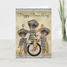 Boss's Day Card mit Clown-Mitarbeitern Karte