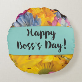 Boss's Day Danke Gerbera Daisies Rundes Kissen