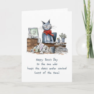 Boss's Day From Group to Woman Funny Female Cat Karte