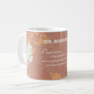 Boss's Day Wild Blume Silhouetten auf Brown Kaffeetasse