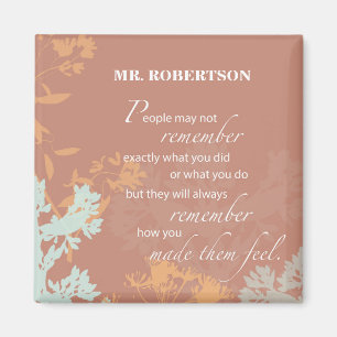 Boss's Day Wild Blume Silhouetten auf Brown Magnet