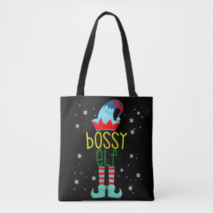 Bossy Elf Frohe WeihnachtsAdventsfamilie Matching Tasche