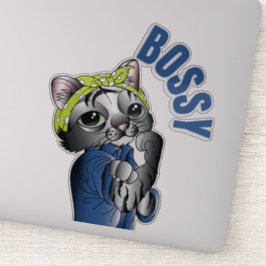 Bossy. Entdecken Sie die vielen Stimmungen der Kat Aufkleber