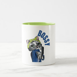 Bossy. Entdecken Sie die vielen Stimmungen der Kat Zweifarbige Tasse