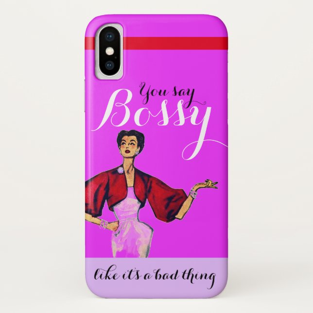 Bossy Gal Retro Magenta Case-Mate iPhone Hülle (Rückseite)