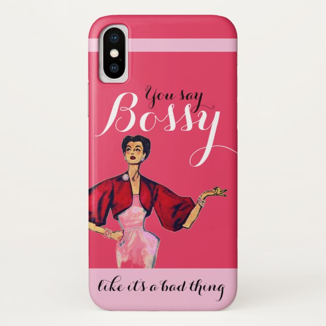Bossy Gal Retro Pink Case-Mate iPhone Hülle (Rückseite)