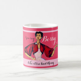 Bossy Gal Retro Pink Kaffeetasse