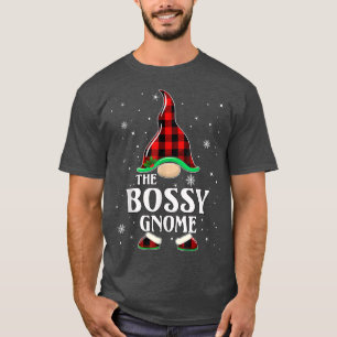 Bossy Gnome Buffalo Kariert Matching Family Christ T-Shirt