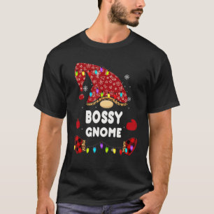 Bossy Gnome Buffalo Kariert Matching Family Christ T-Shirt