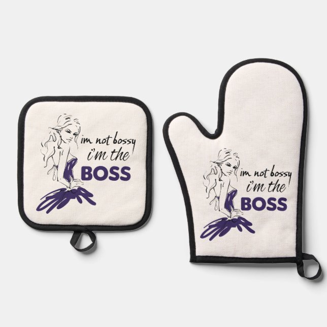 Bossy Ofenhandschuh & Topflappen-Set (Vorderseite)