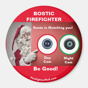 BOSTIC FIREFIGHTER Santa beobachtet Magnet