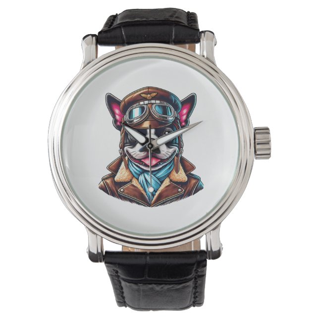 Bostie Pilot Design Armbanduhr (Vorderseite)