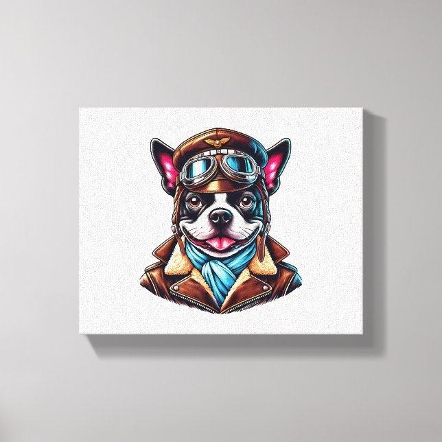 Bostie-Pilot-Design Leinwanddruck (Vorderseite)