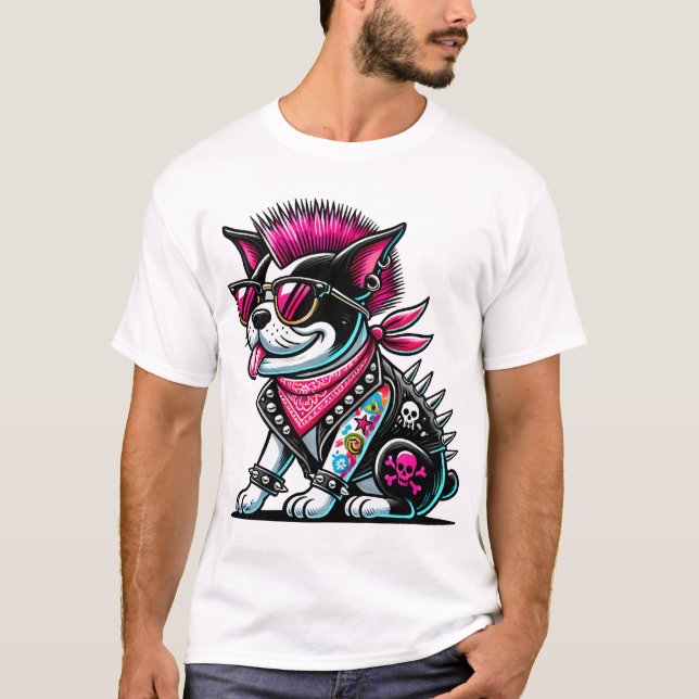 Bostie Punk Design T-Shirt (Vorderseite)