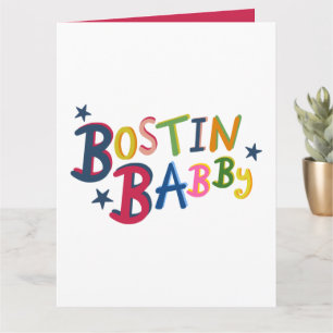 BOSTIN BABBY Black Country Worte Neue Babykarte Karte