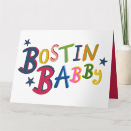 BOSTIN BABBY Black Country Worte Neue Babykarte Karte