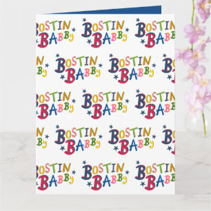 BOSTIN BABBY Black Country Worte Neue Babykarte Karte